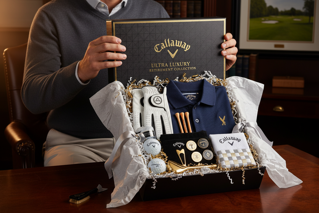 Congratulations Cosio Gift Box, mens, retirement, golf, gloves, towel, shirt