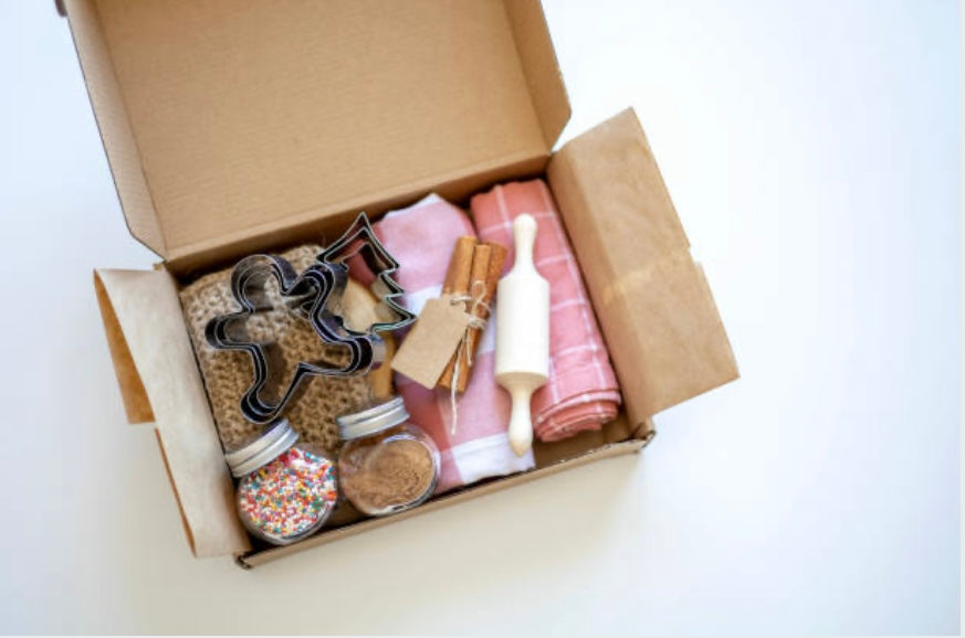 Congratulations New Home Cosio Gift Box, Kitchen Towels, Rolling Pin, Cookie Cutters, Sprinkles