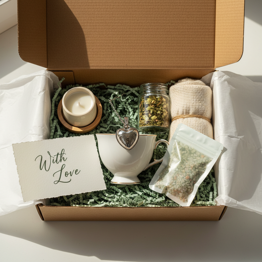 Sympathy Cosio Box, Basic, Tea, Tea Mug, Tea Leaves, Candle