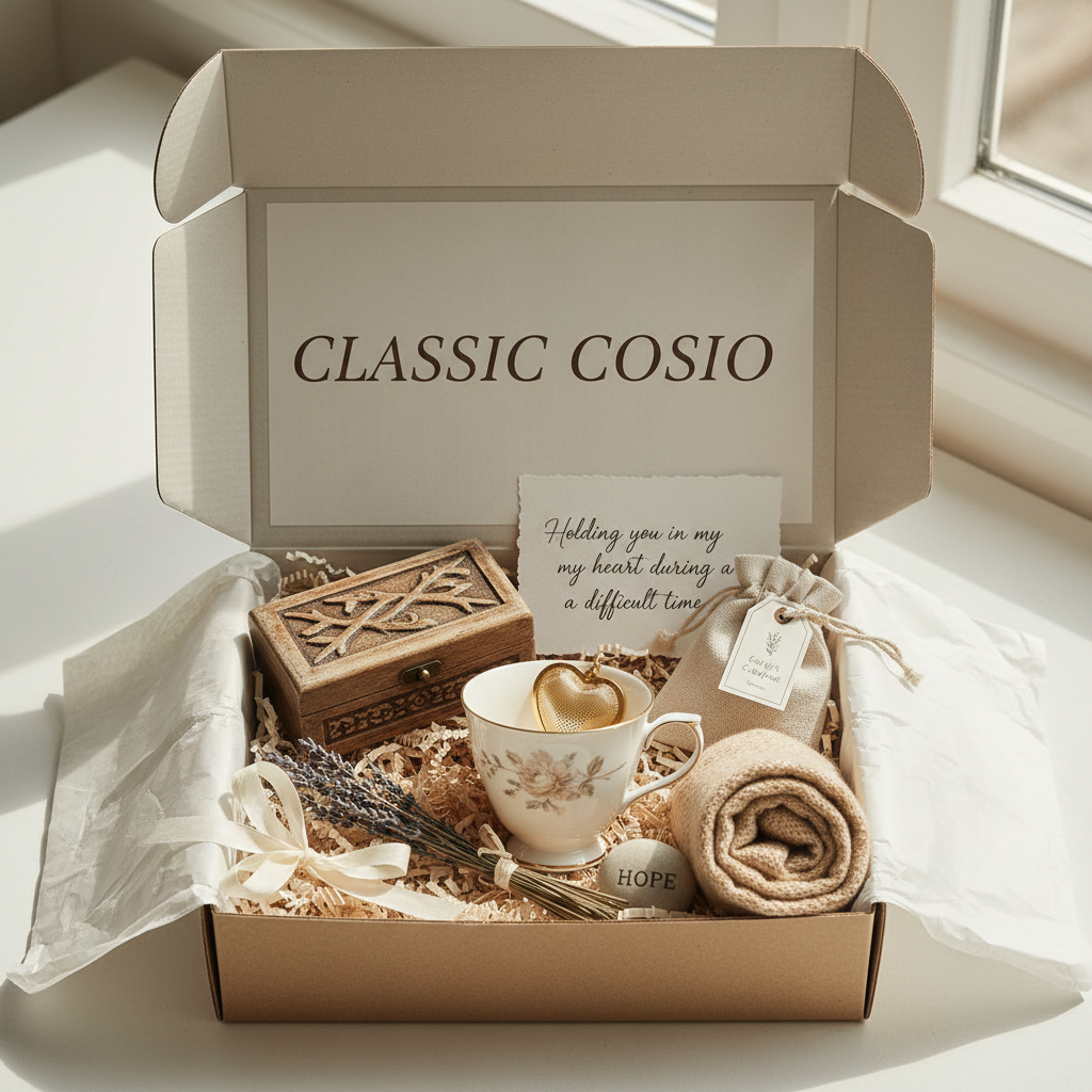 Sympathy Cosio Box, Classic, Trinket, Tea Cup, Blanket