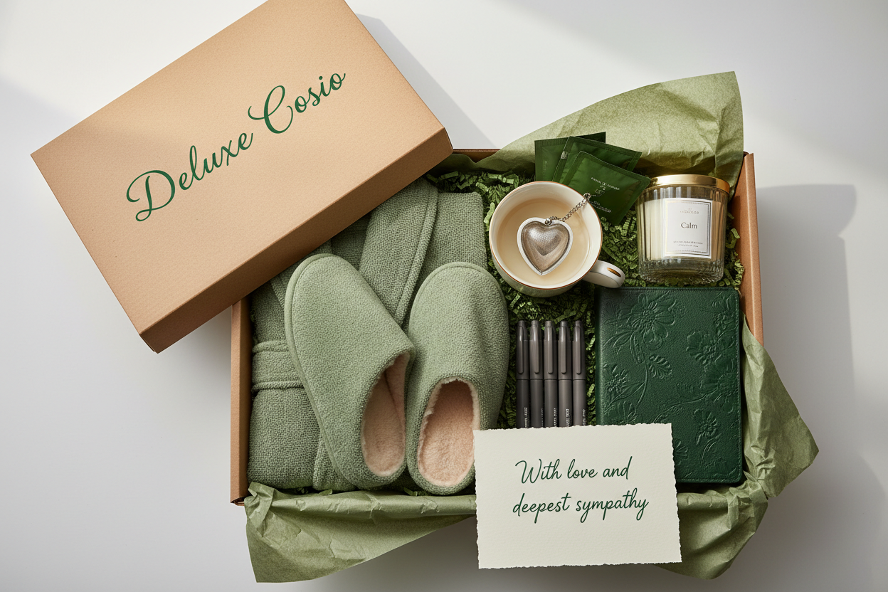 Sympathy Cosio Box, Deluxe, Robe & Slippers, Journal, Shades of Green