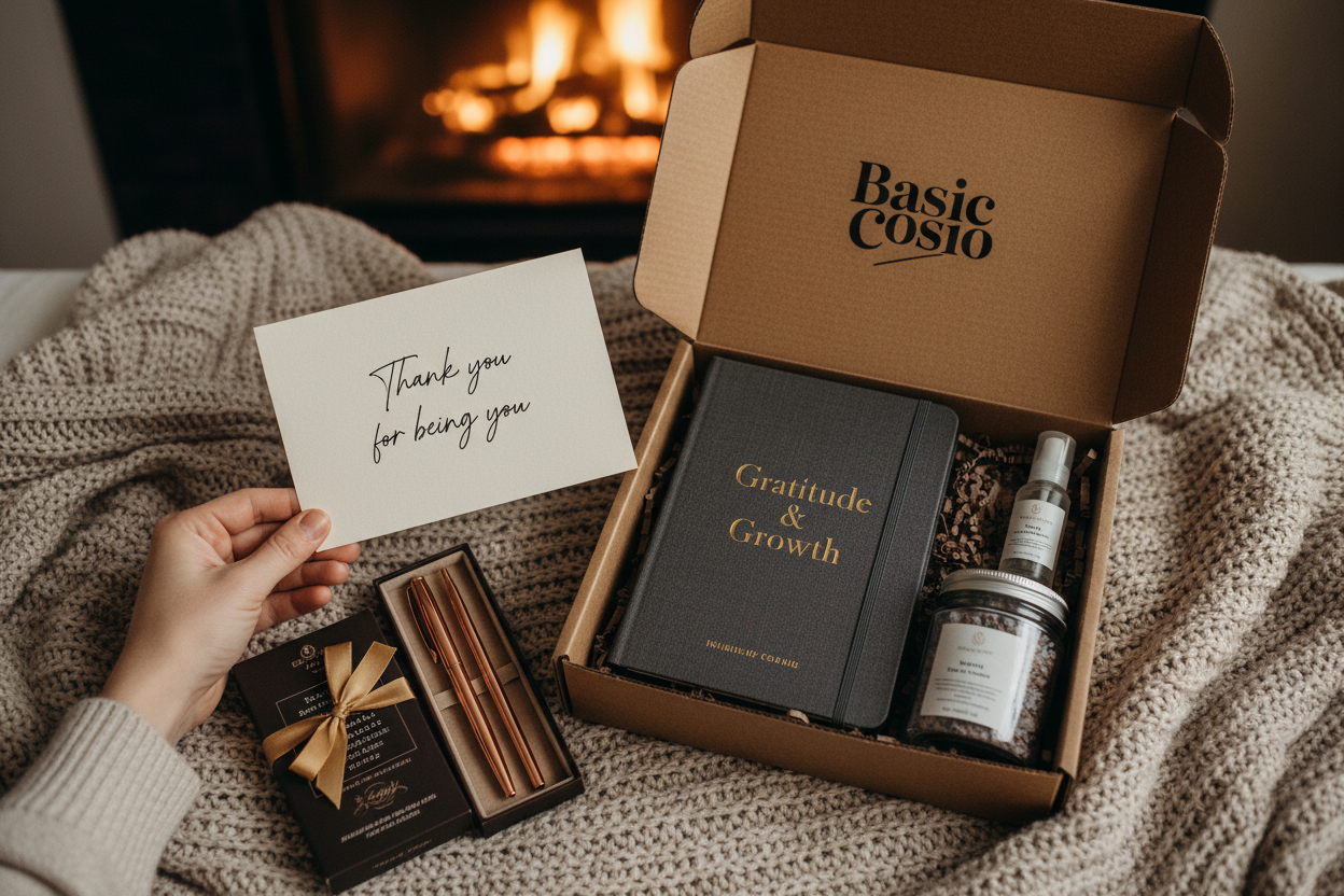 Thank You Cosio Gift Box, Basic, Gratitude Journal, Pens, Tea